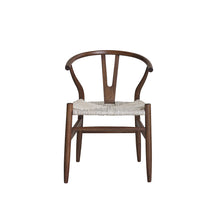 Stuhl aus massivem Mindi in Walnuss-Finish und natürlichem Seil