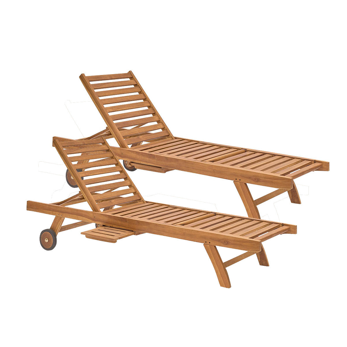 BALI - Set aus 2 Liegestühle aus geöltem Teakholz