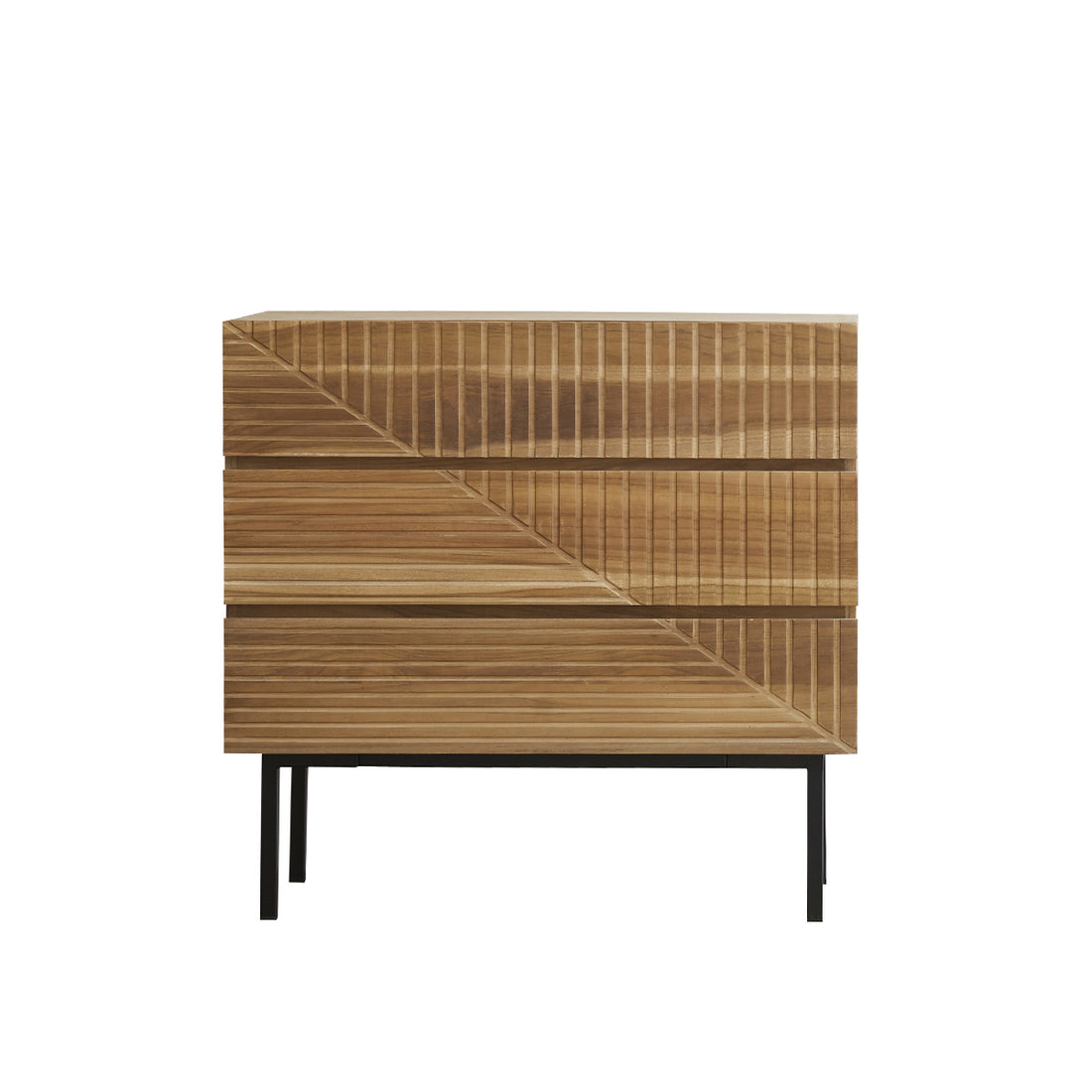 PORTLAND - Kommode aus massivem Teakholz 95 cm