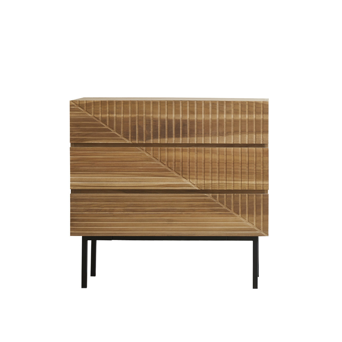 PORTLAND - Kommode aus massivem Teakholz 95 cm