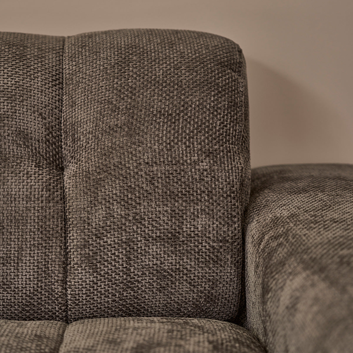 ALPHONSE - Gerades 4-Sitzer-Sofa aus gewebtem Samt in mokka