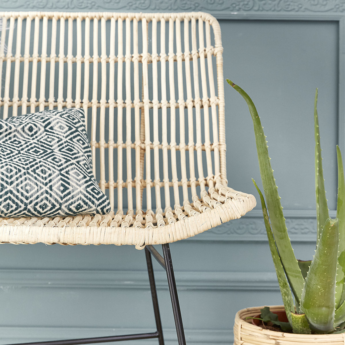 BOHEMA - Sofa aus Rattan und Metall 120