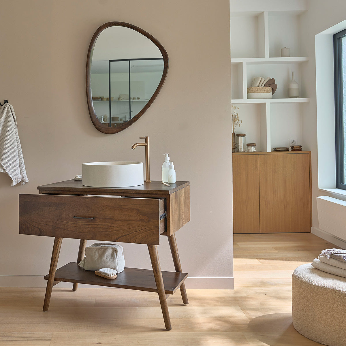 CALIXTE - Badezimmermöbel aus massivem Mindi 80 cm