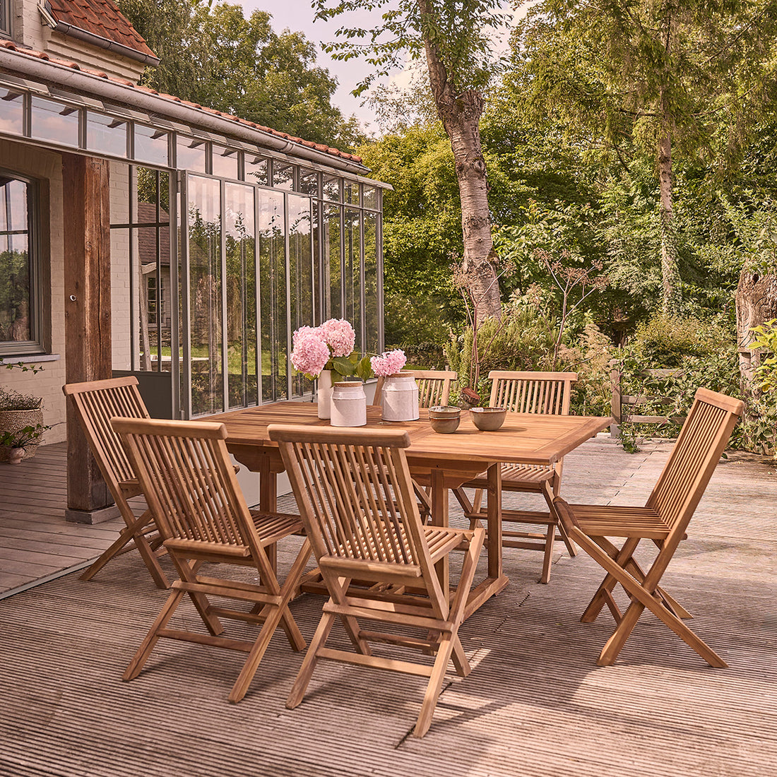 BALI - Ausziehbare Gartenmöbel aus geöltem Teakholz 6/8-Sitzer