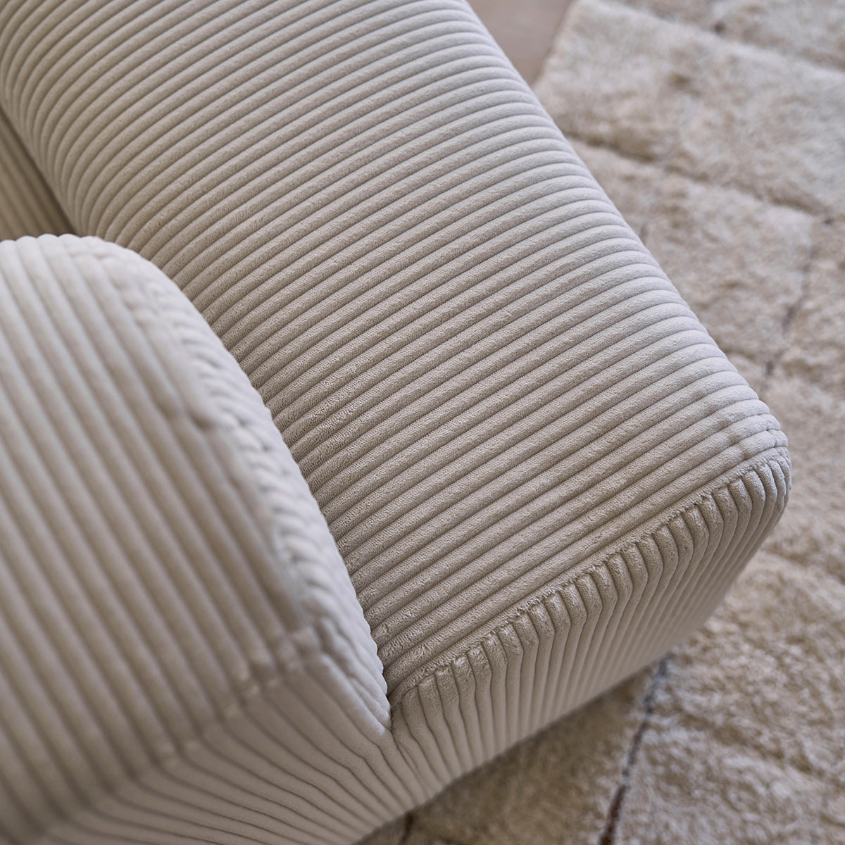 ALPHONSE - Gerades 4-Sitzer-Sofa aus naturfarbenem cord