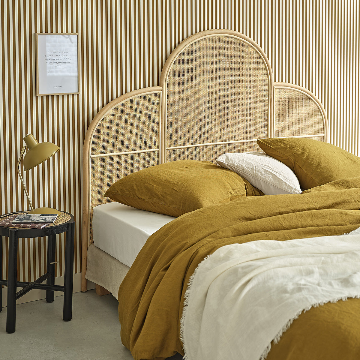 JANE - Kopfteil aus Rattan und Rohrgeflecht 160 cm