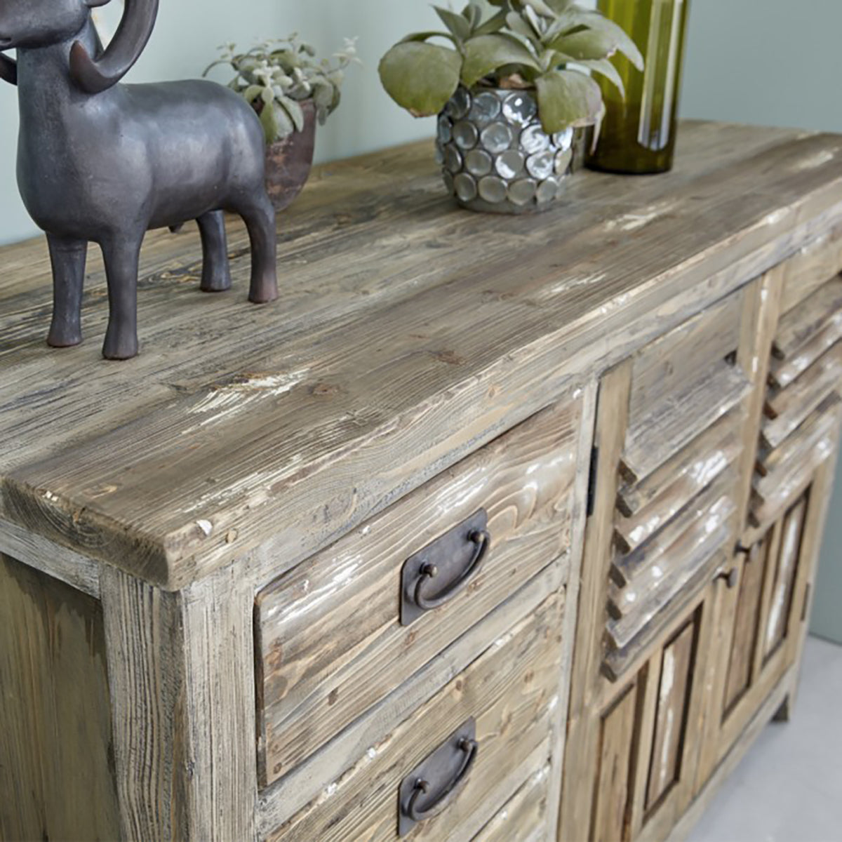 VICTOR - Buffet aus massivem recyceltem Holz 140 cm