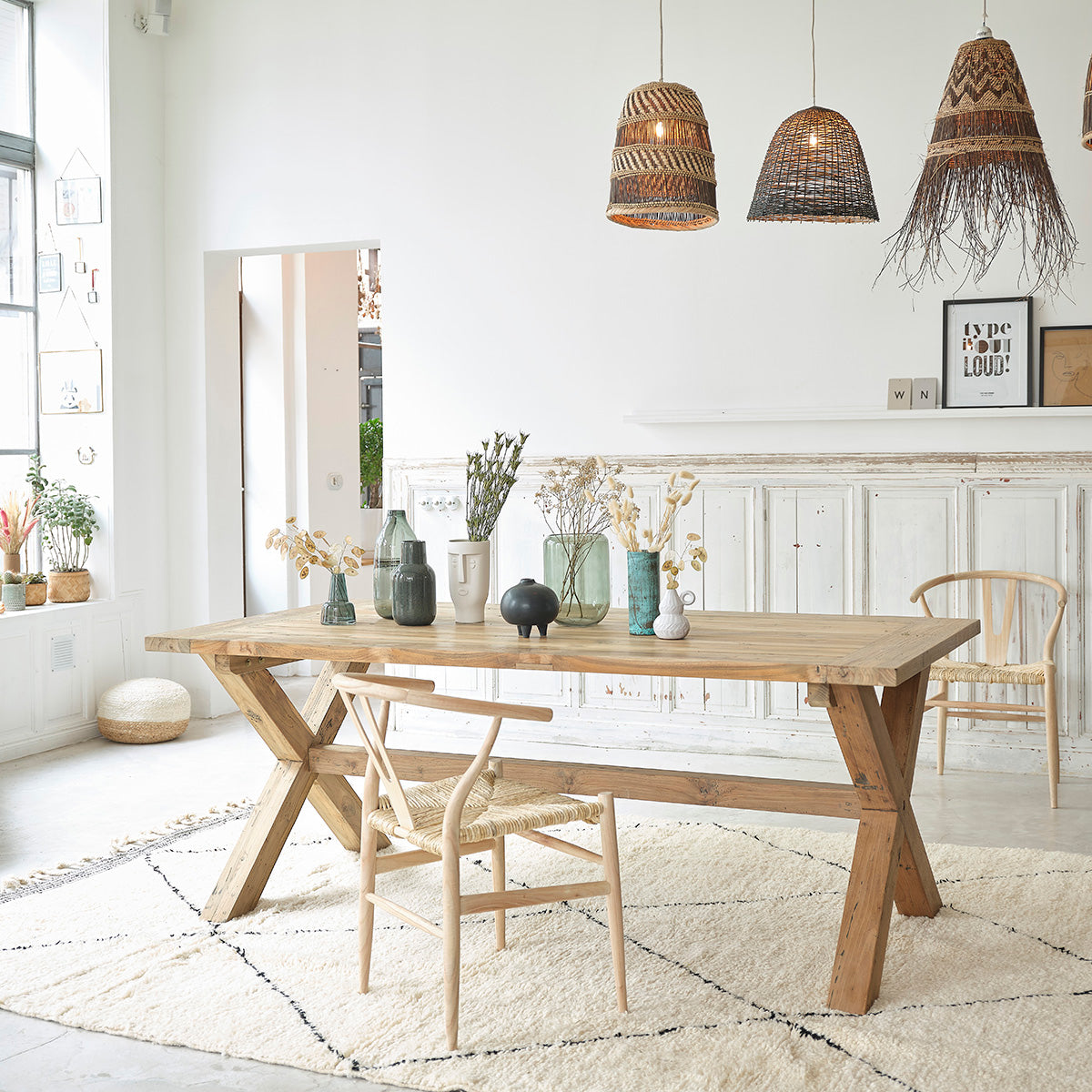 CAMILLE - Set aus 2 Stühlen aus massivem Mindi und Naturseil