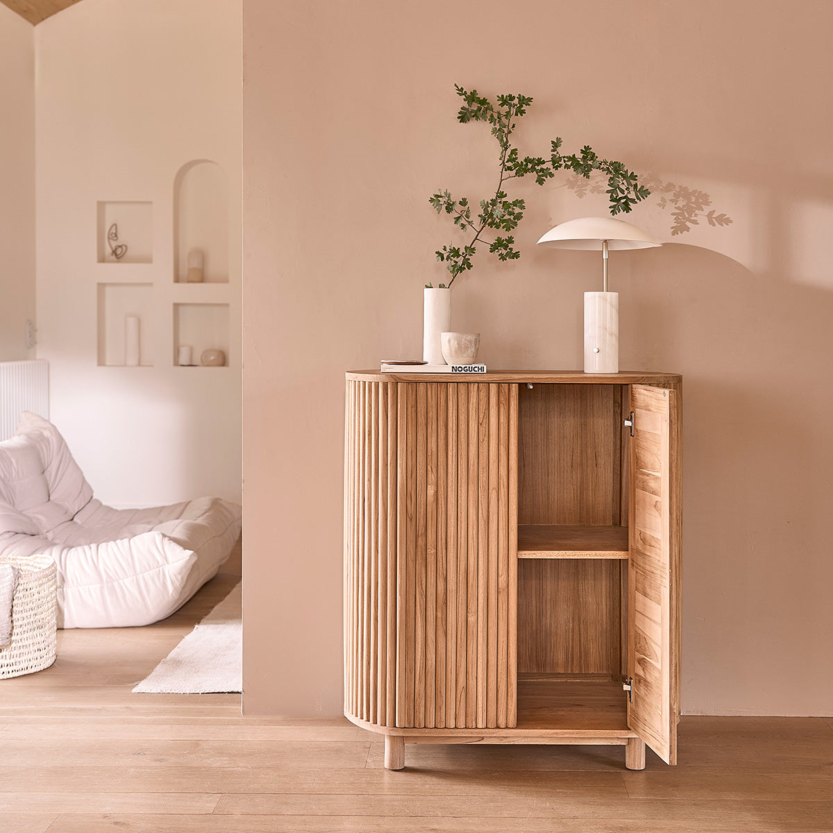 COLINE - Buffet aus massivem Teakholz 90 cm