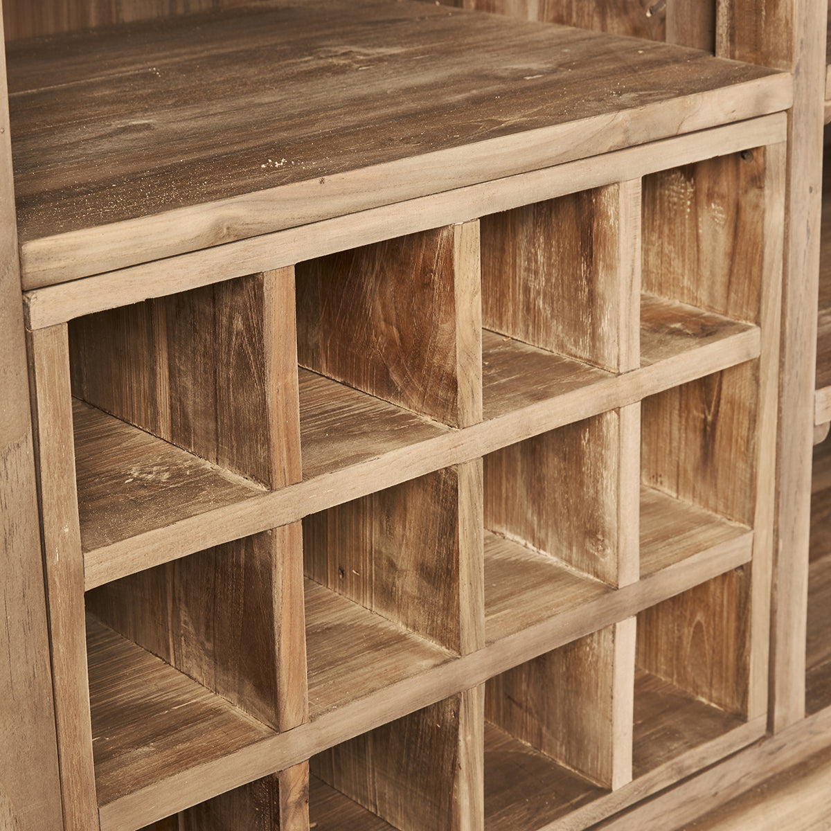 CARGO - Bar aus massivem recyceltem Teakholz 120 cm