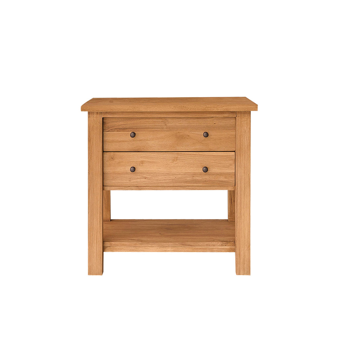 NAHELE - Waschtischunterschrank aus massivem recyceltem Teakholz 82 cm