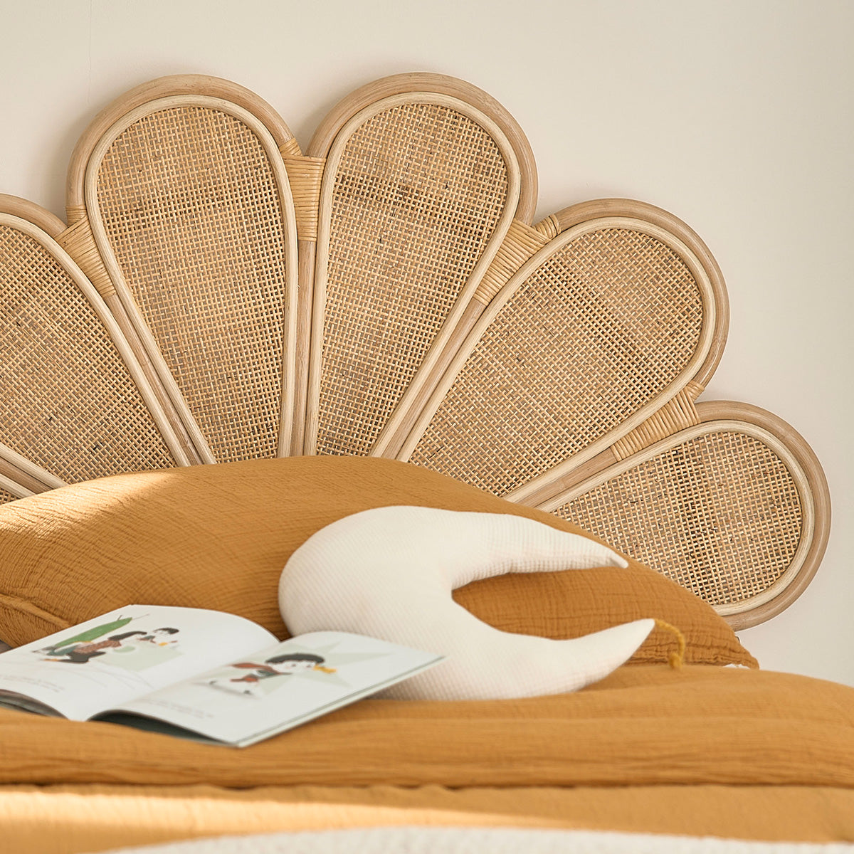 ROMY - Kopfteil aus Rattan und Rohrgeflecht 90 cm