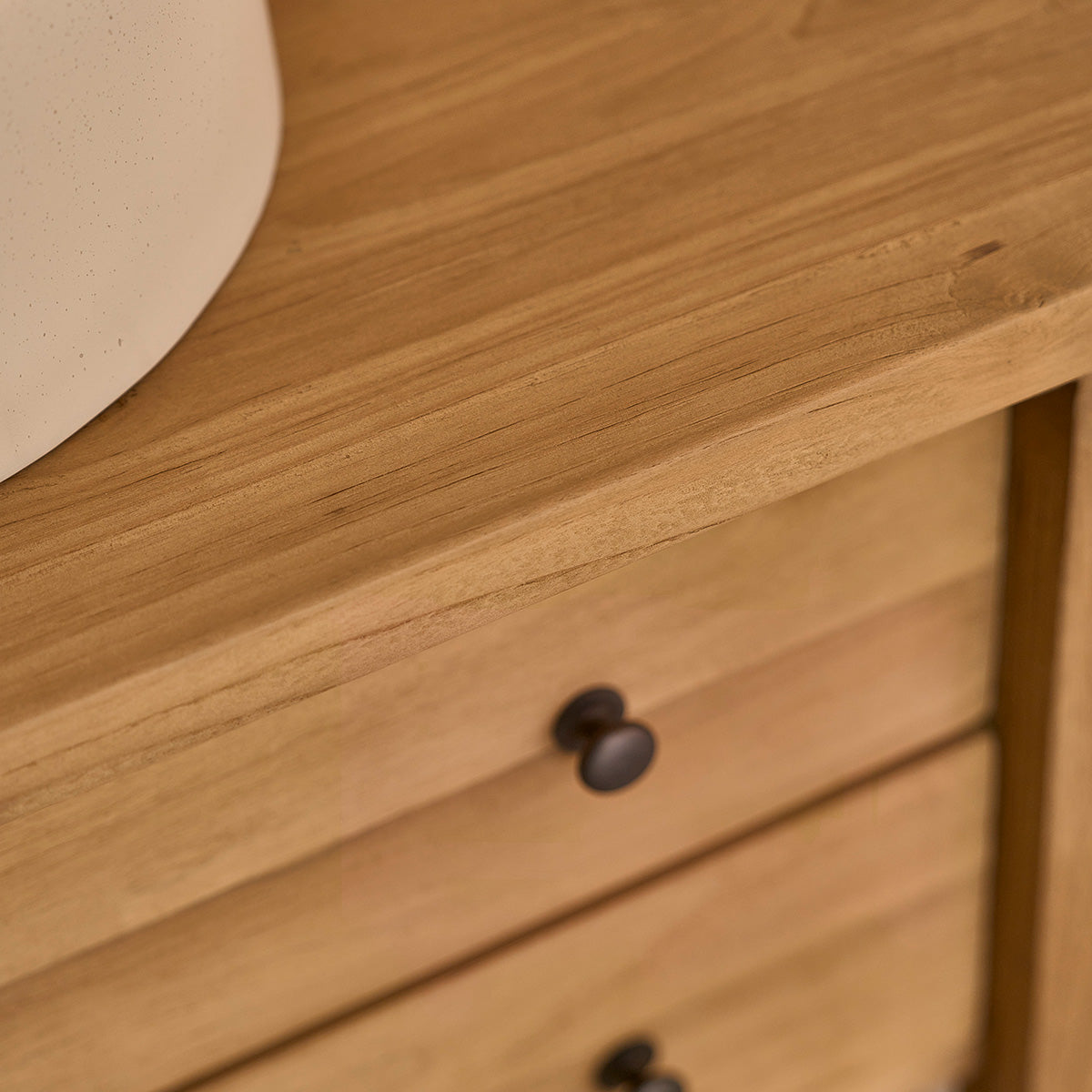 NAHELE - Waschtischunterschrank aus massivem recyceltem Teakholz 82 cm