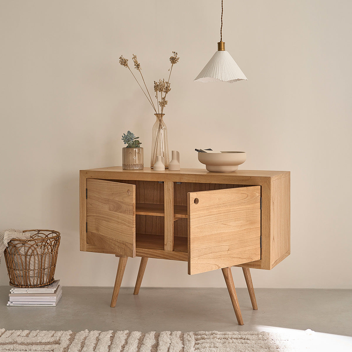 SACHA - Kommode aus massivem Mindi 120 cm