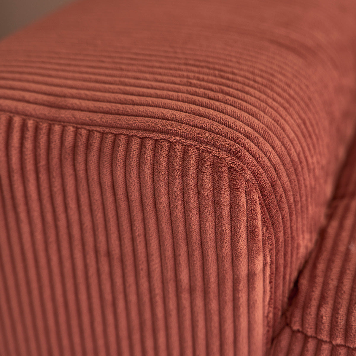 ALPHONSE - Gerades 3-Sitzer-Sofa aus terrakottafarbenem Cord