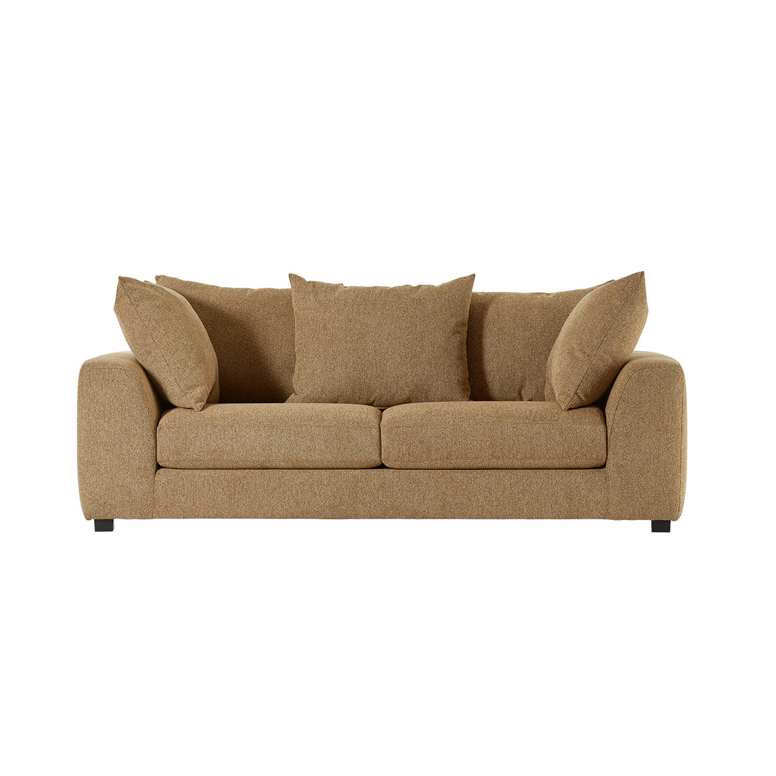 EDMOND - Gerades 3-Sitzer-Sofa  aus meliertem, hellbraunem Strukturstoff