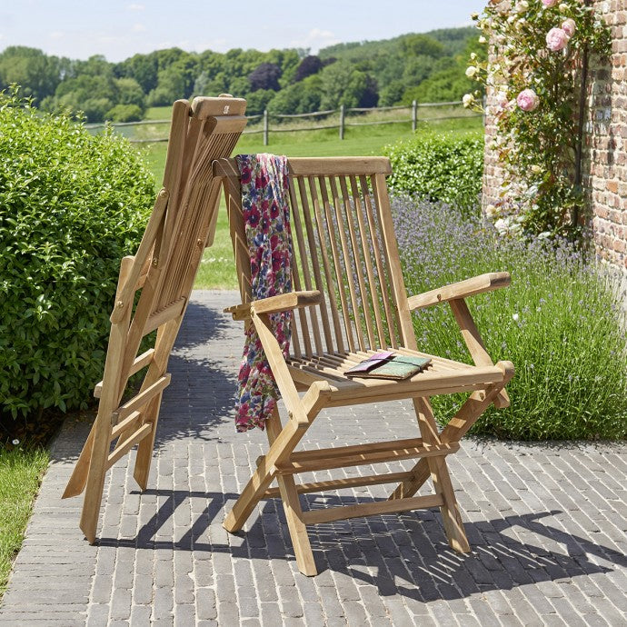 MIDLAND - Klappbarer Gartensessel Teakholz (2er Set)
