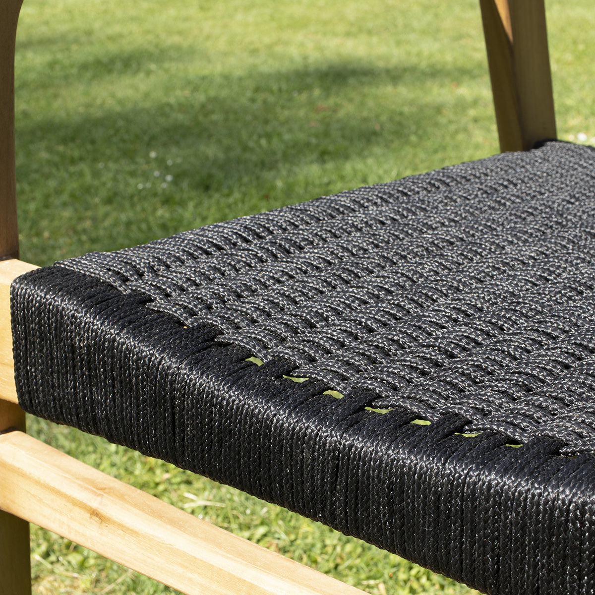 ESTHER - Gartenlounge aus massivem Teakholz und Tauwerk 8 pers.