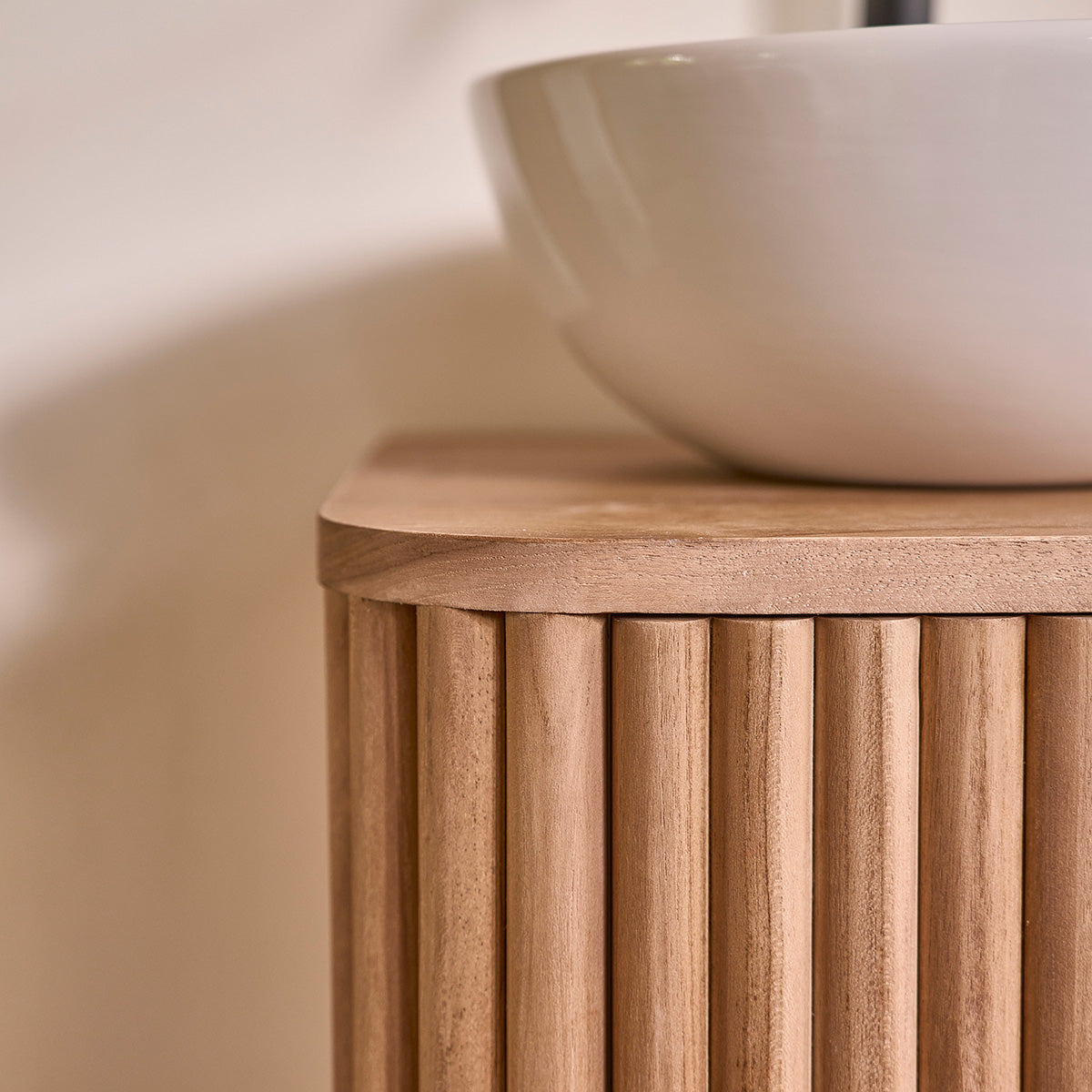 COLINE - Handwaschbecken aus massivem Teakholz 40 cm