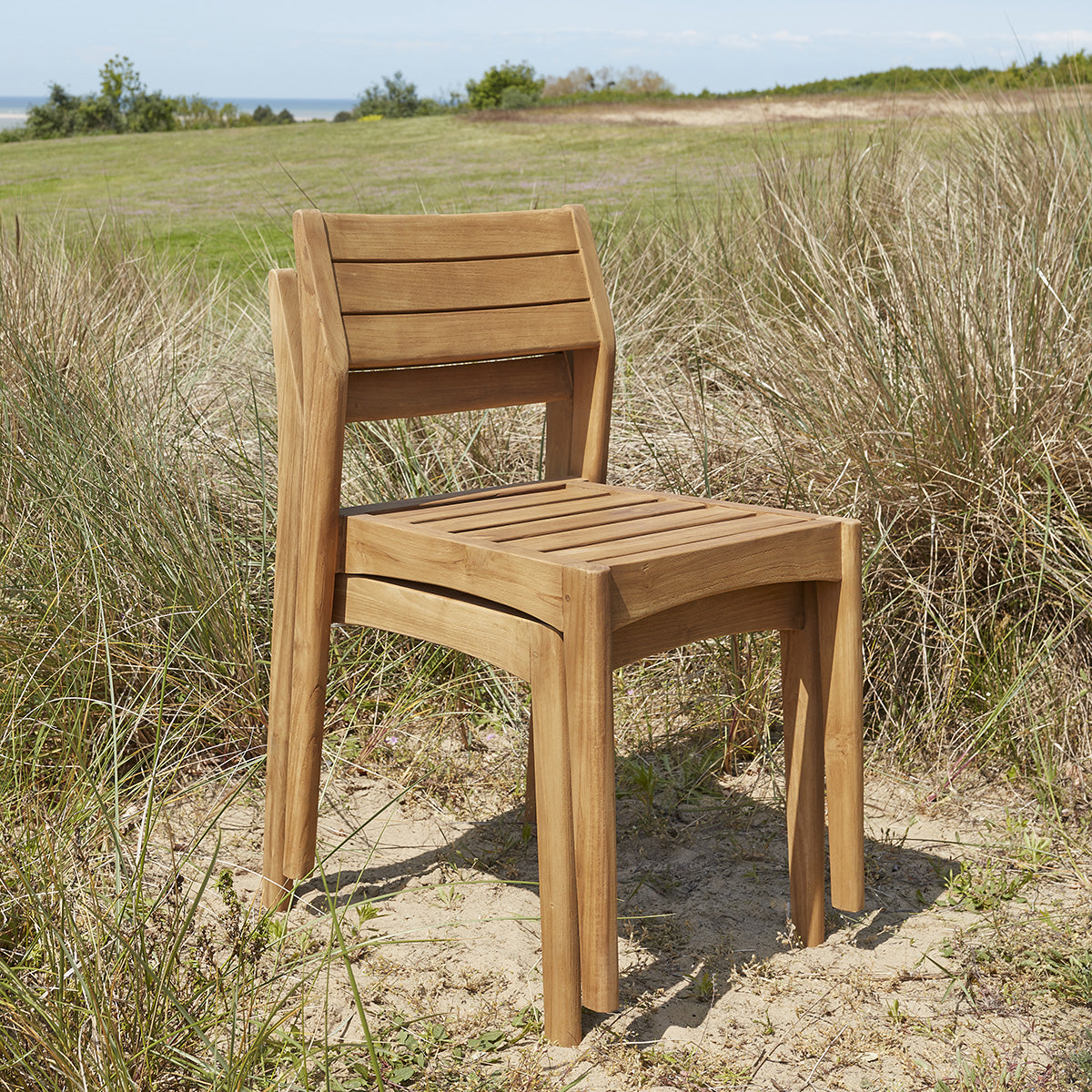 HORTENSE - Gartenstuhl aus recyceltem Teakholz (2er Set)