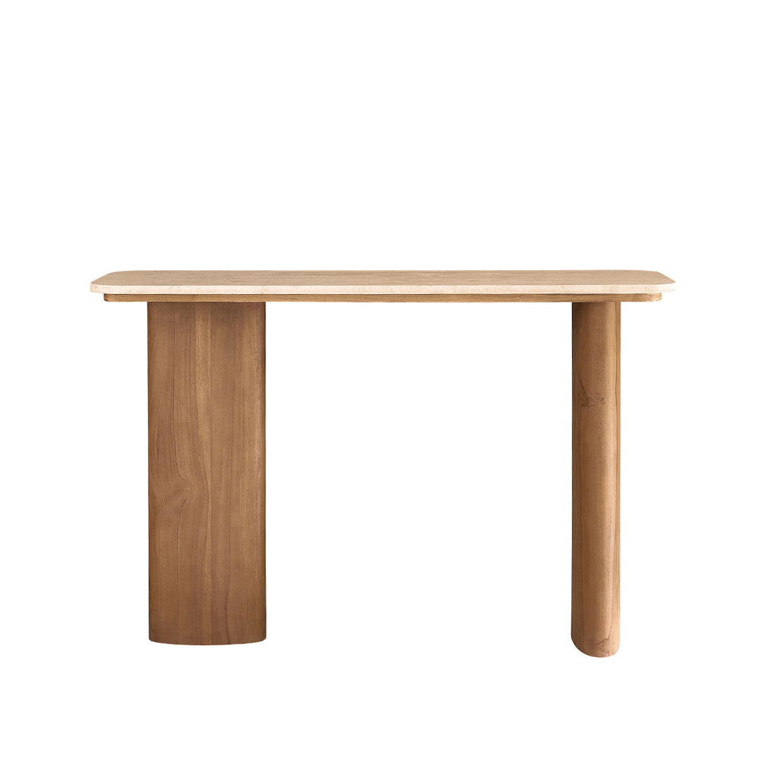 CALMA - Konsole aus massivem Teakholz und Marmor 120 cm