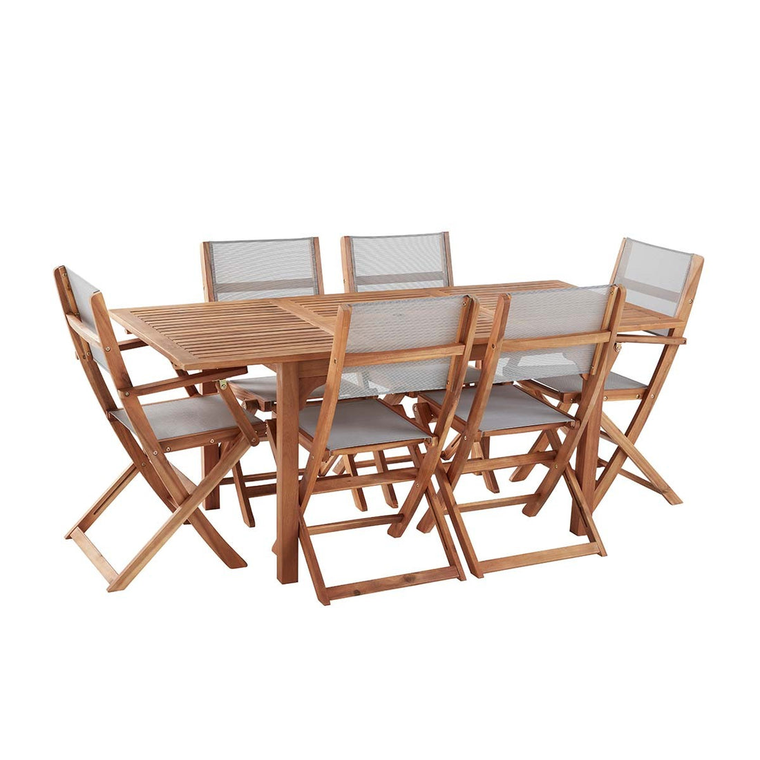 HANOÏ - Ausziehbarer Gartensitzgruppe aus Akazienholz 6 Sitzplätze