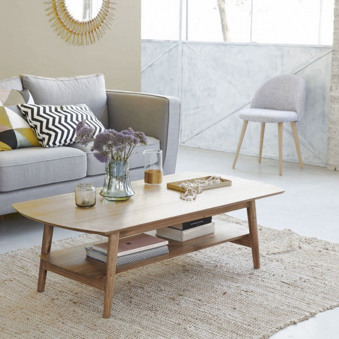 ODDA - Couchtisch aus massivem Mindi-Holz 130 cm