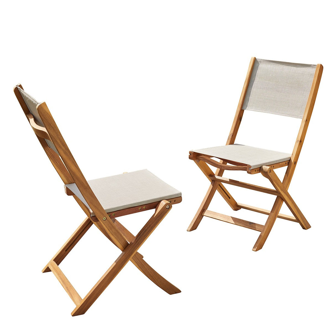 HANOÏ - Gartenstuhl aus massiver Akazie (2er Set)