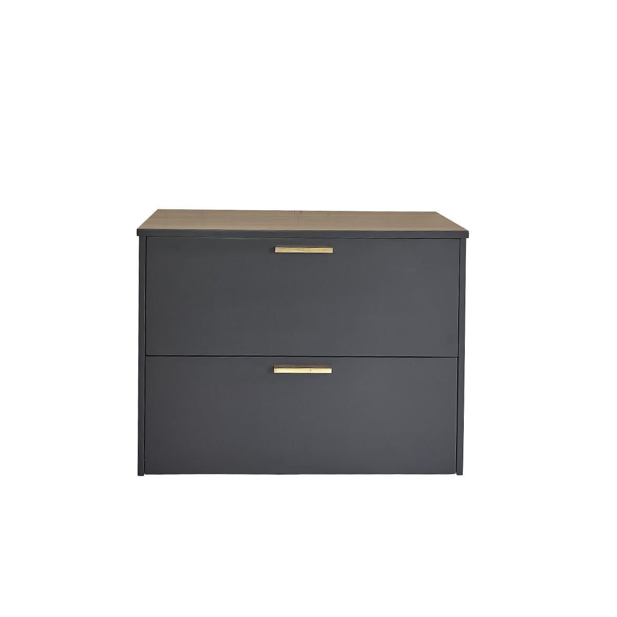 LUNA - Waschtischunterschrank aus massiver Akazie, hängend 80 cm schwarz