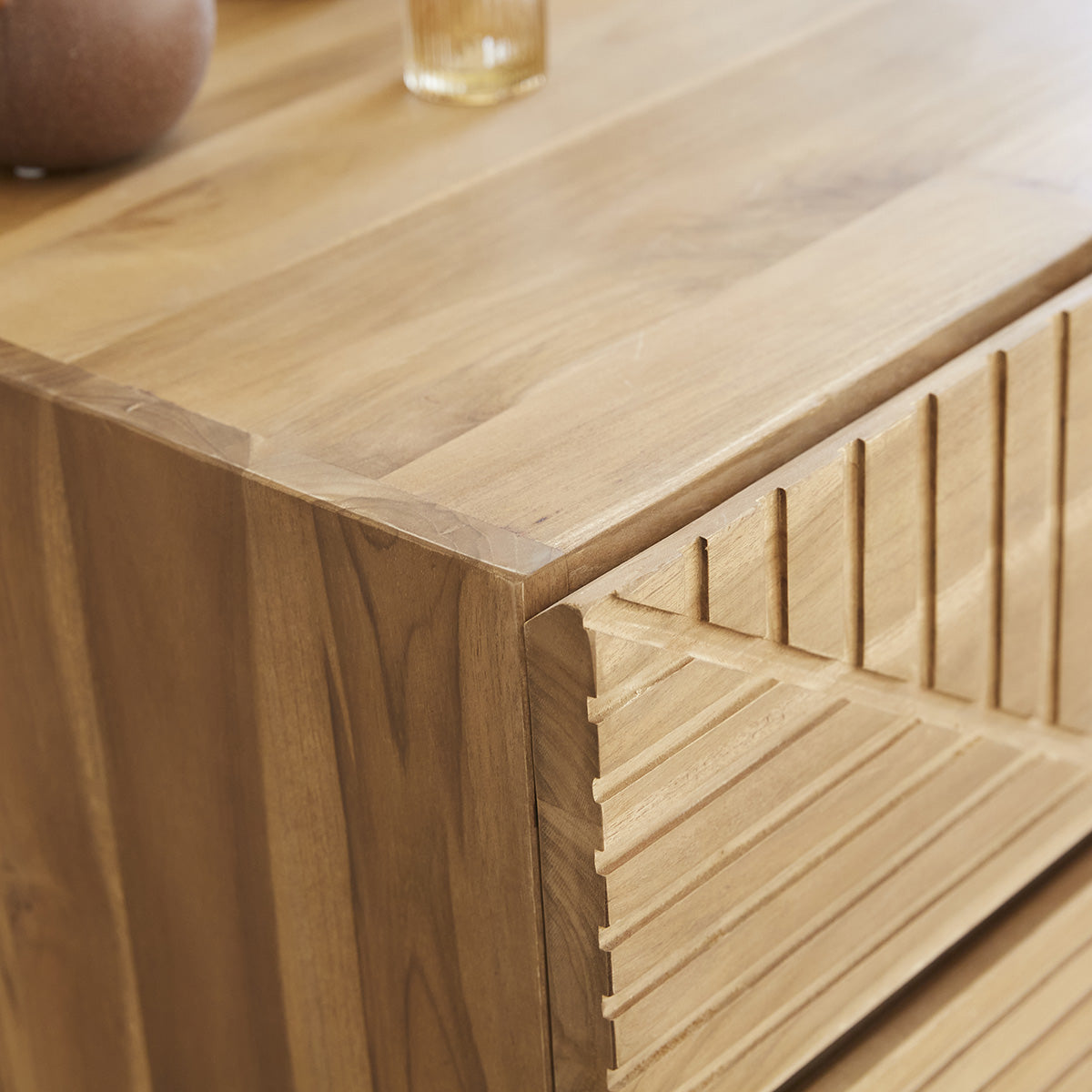 PORTLAND - Kommode aus massivem Teakholz 95 cm