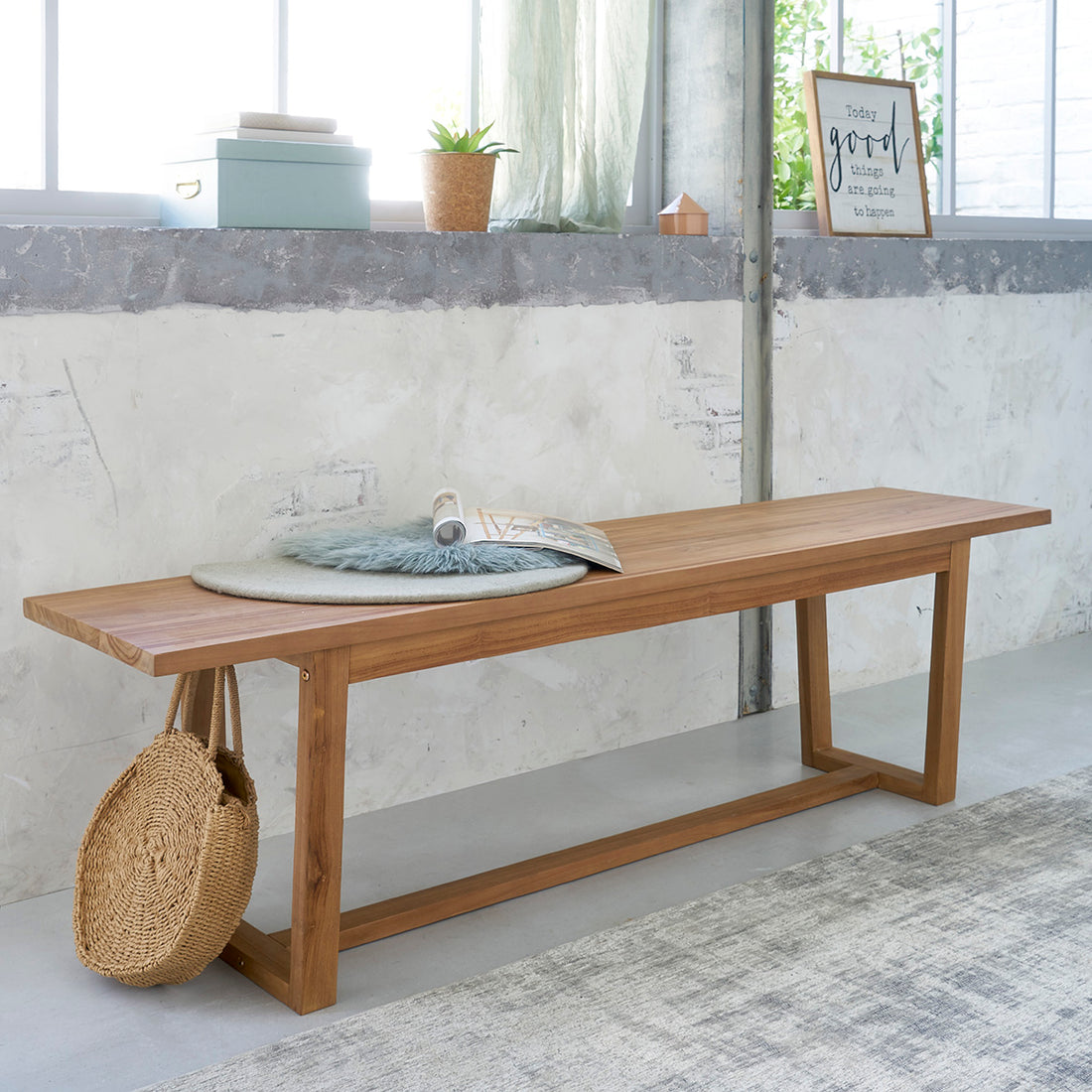 TRISTAN - Bank aus massivem Teakholz 160 cm
