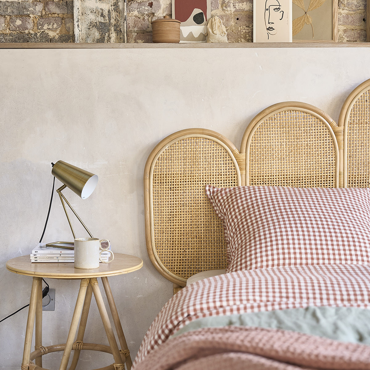 JANE - Kopfteil aus Rattan und Rohrgeflecht 160 cm