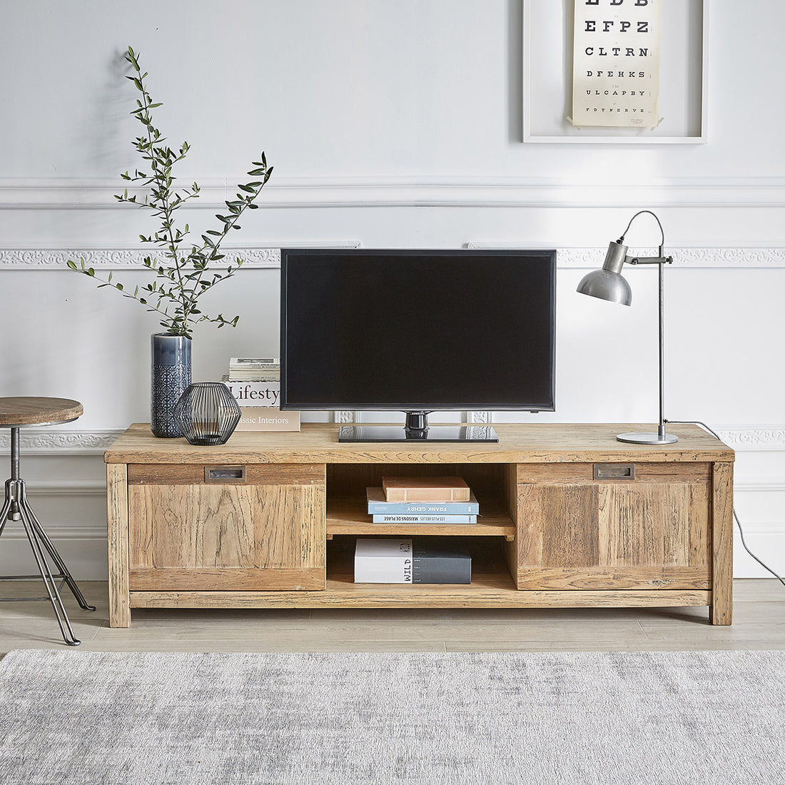 CARGO - TV-Möbel aus massivem recyceltem Teakholz 160 cm