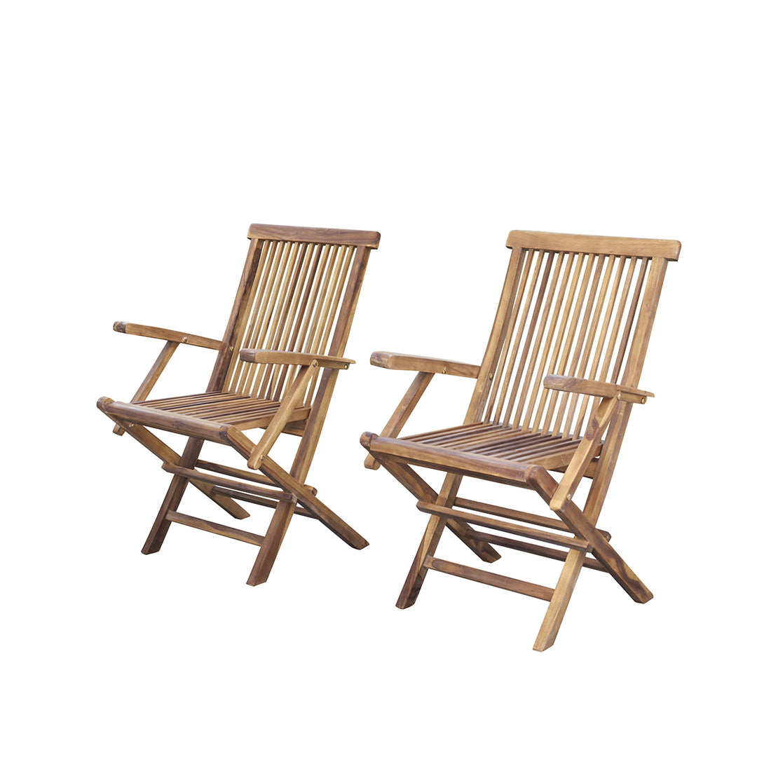 BALI - Klappsessel aus massivem, geöltem Teakholz (2er Set)