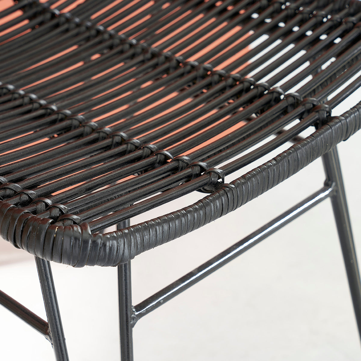 BOHEMA - Stuhl aus Rattan und Metall schwarz