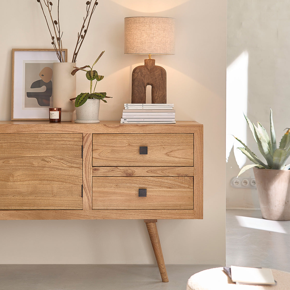 SACHA - Kommode aus massivem Mindi 180 cm